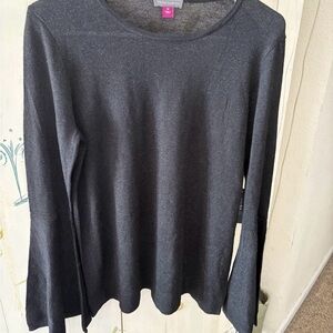 Black Long Bell Sleeve Top